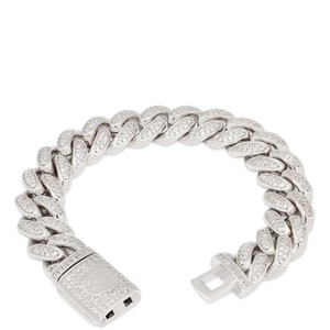 สร้อยข้อมือคิวบาลิงค์แบบไอซ์เอาท์ ประดับเพชรโมอิสซาไนต์ เงินแท้ 925 เครื่องประดับฮิปฮอปสุดหรู สร้อยข้อมือแบบหนา - Product Image 1
