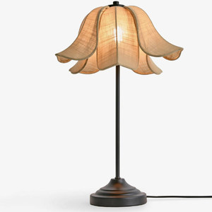 Lampe de table en tissu à pétales simples, ampoule LED E27, commande par interrupteur, pour la maison, la chambre, le restaurant, l'hôtel, la villa, décoration - Product Image 5
