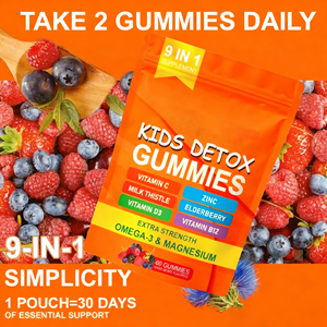 OEM paquete personalizado Zeolite Kids Gummies 9-en-1 con Zeolite <span class=keywords><strong>Omega</strong></span>-<span class=keywords><strong>3</strong></span> Magnesium Gut & Immune Support Zeolite <span class=keywords><strong>Detox</strong></span> Kids Gummies - Product Image 6
