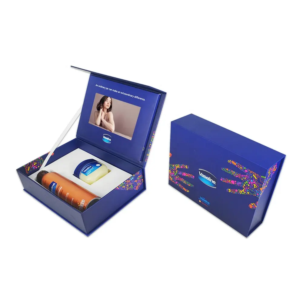 프로모션 프레젠테이션 마케팅 사용자 정의 7 인치 LCD 화면 포장 선물 세트 박스 비디오 박스 컬러 인쇄 와인 상자