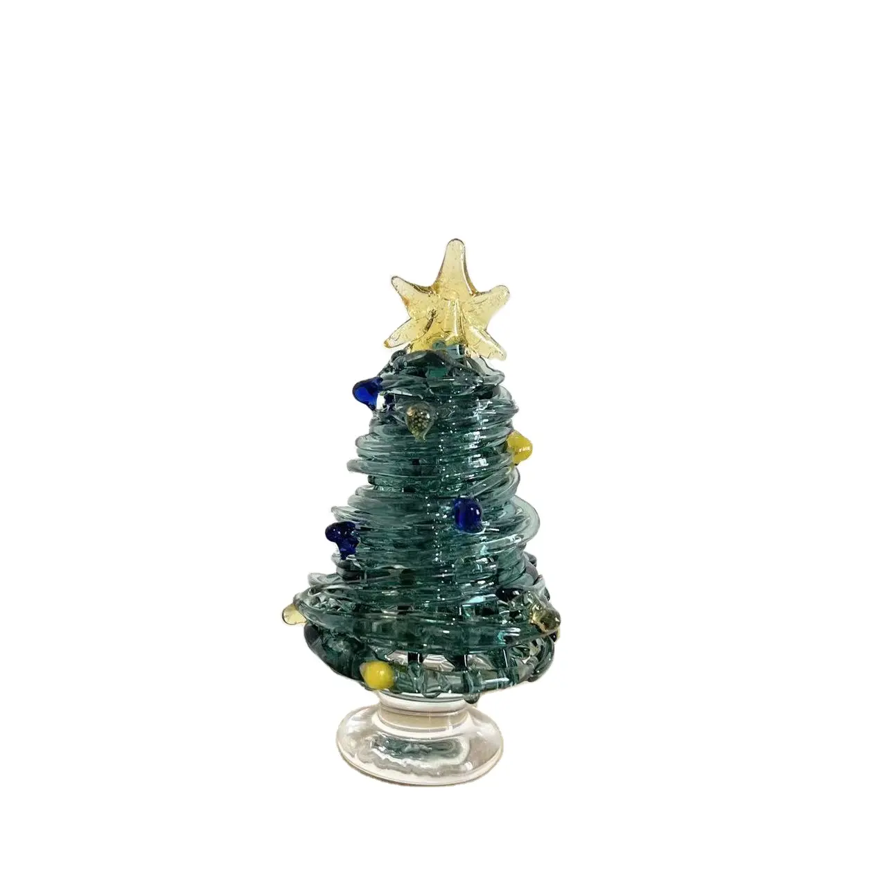 Glas grün klar Weihnachts baum Figur dekorative bunte Kristall Weihnachts baum Weihnachts geschenk