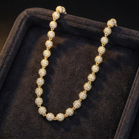 Collier chaîne à billes en moissanite couleur D, or massif 14 carats, bijoux personnalisables TISHYA, cadeau d'anniversaire hindou