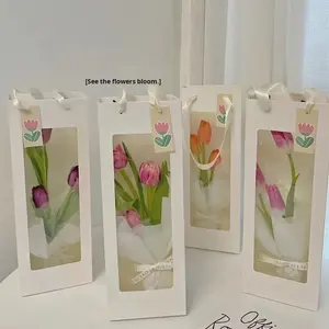 Bolsa <span class=keywords><strong>de</strong></span> Papel Kraft para el Día <span class=keywords><strong>de</strong></span> la Diosa, Caja <span class=keywords><strong>de</strong></span> Embalaje para Flores, Arreglos Florales, Material para Clases <span class=keywords><strong>de</strong></span> Arte, Floristería, Azul Pequeño, China - Product Image 4