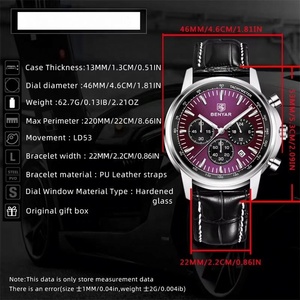 Montre Chronographe Multifonction Homme Tendance en Cuir Étanche Lumineuse avec Affichage du Calendrier, Montre à Quartz Décontractée – Grande Vente - Product Image 5