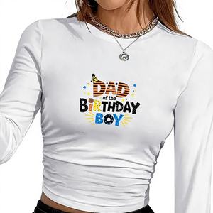 Chemise à manches longues en tricot imprimé Y2K pour femme - Design Birthday Boy - Product Image 1