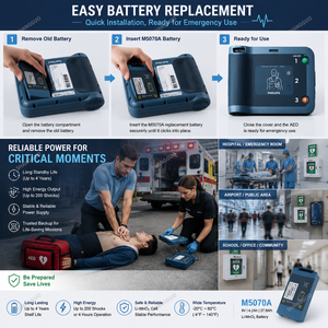 แบตเตอรี่เครื่องกระตุกหัวใจไฟฟ้า M5070A <span class=keywords><strong>AED</strong></span> สำหรับ <span class=keywords><strong>Philips</strong></span> HeartStart FRx HS1 9V 4.2Ah ลิเธียมแมงกานีสไดออกไซด์ แบตเตอรี่สำรองทางการแพทย์ - Product Image 4