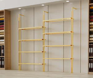 Étagères murales réglables DIY et système de connexion de tubes pour portant à vêtements en tuyaux industriels, aménagement personnalisé pour boutique - Product Image 1