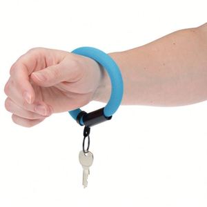 Custom Logo Printed <b>Polyester</b> Floating Bracelet 20mm Round <b>Polyester</b> Keyring Wrist <b>Lanyards</b> Bracelets - Product Image 3