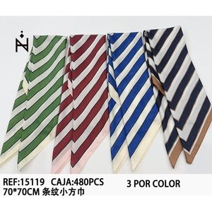 Foulard a righe piccolo e quadrato 70x70cm, accessorio moda per uomo e donna - Product Image 3