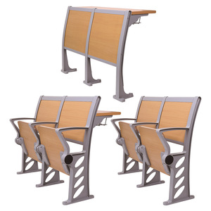 Sillas y Escritorios para Salón de Conferencias Hechuang K870 de Madera Sólida con Pasamanos para Uso en Auditorios Escolares - Product Image 1
