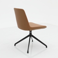 Chaise de bureau moderne sans accoudoirs avec siège pivotant en PU imperméable et structure en acier pour la maison, l'hôtel ou le bureau