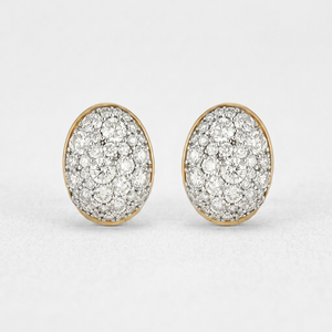 Pendientes Huggie Curvos con Diamantes Redondos Brillantes Cultivados en Laboratorio, 1.27 Ct, Color GH, Claridad VS, 110 Piedras, Oro Amarillo de 18K, Totalmente Pavimentados - Product Image 1
