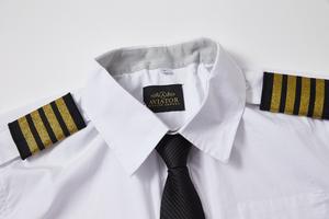 100% poliéster manga longa Airline piloto camisa guarda uniforme aviador dos homens clássicos - Product Image 6