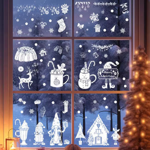 Autocollants électrostatiques pour vitres <span class=keywords><strong>de</strong></span> Noël 2026, flocons <span class=keywords><strong>de</strong></span> neige, Père Noël, décorations <span class=keywords><strong>de</strong></span> fenêtres, arrangement <span class=keywords><strong>de</strong></span> vitrines, autocollants - Product Image 1