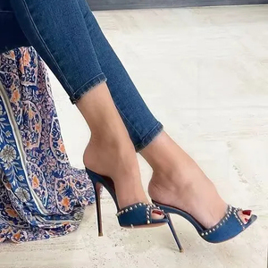 35-42 Size New European and American Sexy Rivet High Heel Fashion <b>Sandals</b> Ready Stock - Product Image 2