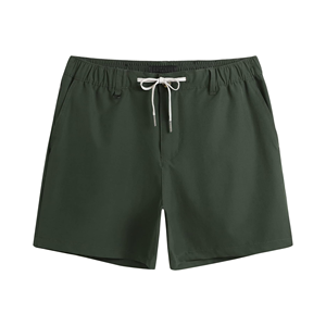 Short d'entraînement écologique et solide à 5 entrejambes pour homme, coupe classique, multi-poches, hybride, à séchage rapide, athlétique, décontracté, avec cordon de serrage, coupe au genou - Product Image 1