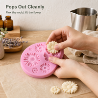 Moule en silicone Fleur de marguerite et rose, résistant à la chaleur, compatible four, pour décoration de gâteaux et fondants DIY