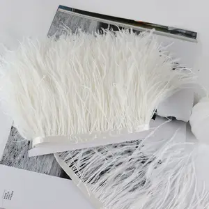 High Quality 57 Colors 10-15 Cm Ostrich Feather Trim Feather Fringe For Sewing Clothing Accessories