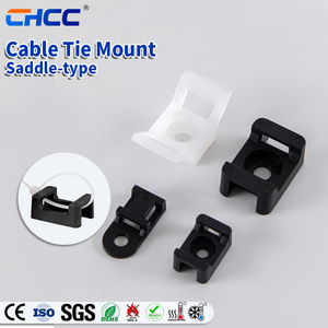 Heavy-Duty <strong>Saddle</strong> Cable <strong>Clips</strong> Black Nylon Screw-Fixed Wire Organizers Cable Tie Mount Base for Industrial Cable Management - Product Image 4