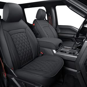 Housses de siège en cuir de luxe résistantes à l'abrasion, ensemble complet de 10 pièces pour camionnettes Ford F150/F250/F350 d'Amérique du Nord - Toutes saisons - Product Image 2