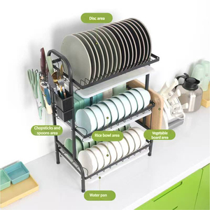 Pratico Scaffale da Cucina Multifunzionale, Ripiano Regolabile a Più Livelli, Porta Utensili e Stoviglie, Scolapiatti Assemblabile, Organizzatore da Piano di Lavoro - Product Image 3