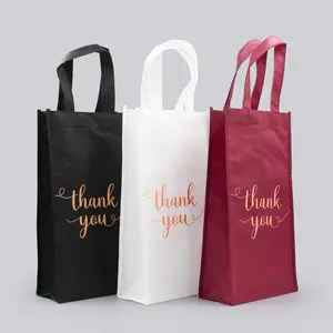 Promotional Bolsa de vino Reusable Nonwoven Wine Bag Single Bottle Non Woven Fabric Wine Bag Wine Bottle Bag With Handle