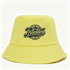 Custom Logo Embroidery Sun Summer Beach Adult Cotton Plain Black Woman <b>Flat</b> Top Wide Brim Fisherman Bucket <b>Hat</b> - Product Image 3