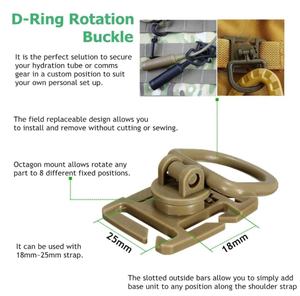 DF1202 Brown black green <b>Plastic</b> rotation buckle D ring rotation buckle <b>hook</b> - Product Image 3