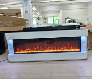 Mueble para TV de MDF <span class=keywords><strong>Guanlong</strong></span> Glam con Luces Integradas y Chimenea Eléctrica Decorativa, Mueble para TV con Espejo, Mueble para TV, Mesa, Kamin Hogar - Product Image 3