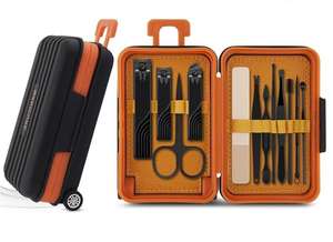 WELLFLYER <span class=keywords><strong>valise</strong></span> à bagages MS-1254 12 pièces ensemble de manucure en acier inoxydable manucure pédicure outils coupe-ongles coupe ciseaux Kits - Product Image 2