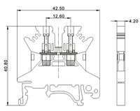Bloc de bornes sur rail DIN WS 600V 15A, contact en laiton, isolation PA66, connexion par vis XLCF FR 1.5N pour armoire de commande