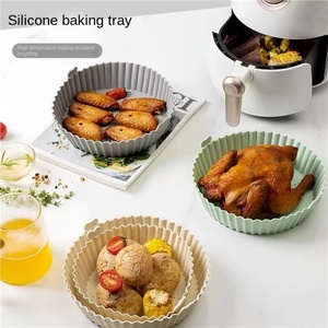 Hot Sales Kitchen Accessories Eco-Friendly Food Grade Air Fryer <b>Baking</b> Tray <b>Silicone</b> Air Fryer Liners - Product Image 3