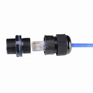 Shield Outdoor CAT6 RJ45 Coupler M25 Waterproof Connector 8 pin rj45 din cable