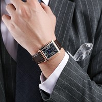 Montre à quartz rectangulaire de créateur de mode 2026 pour homme, bracelet en cuir décontracté, montre-bracelet de luxe pour affaires, Relogio Masculino