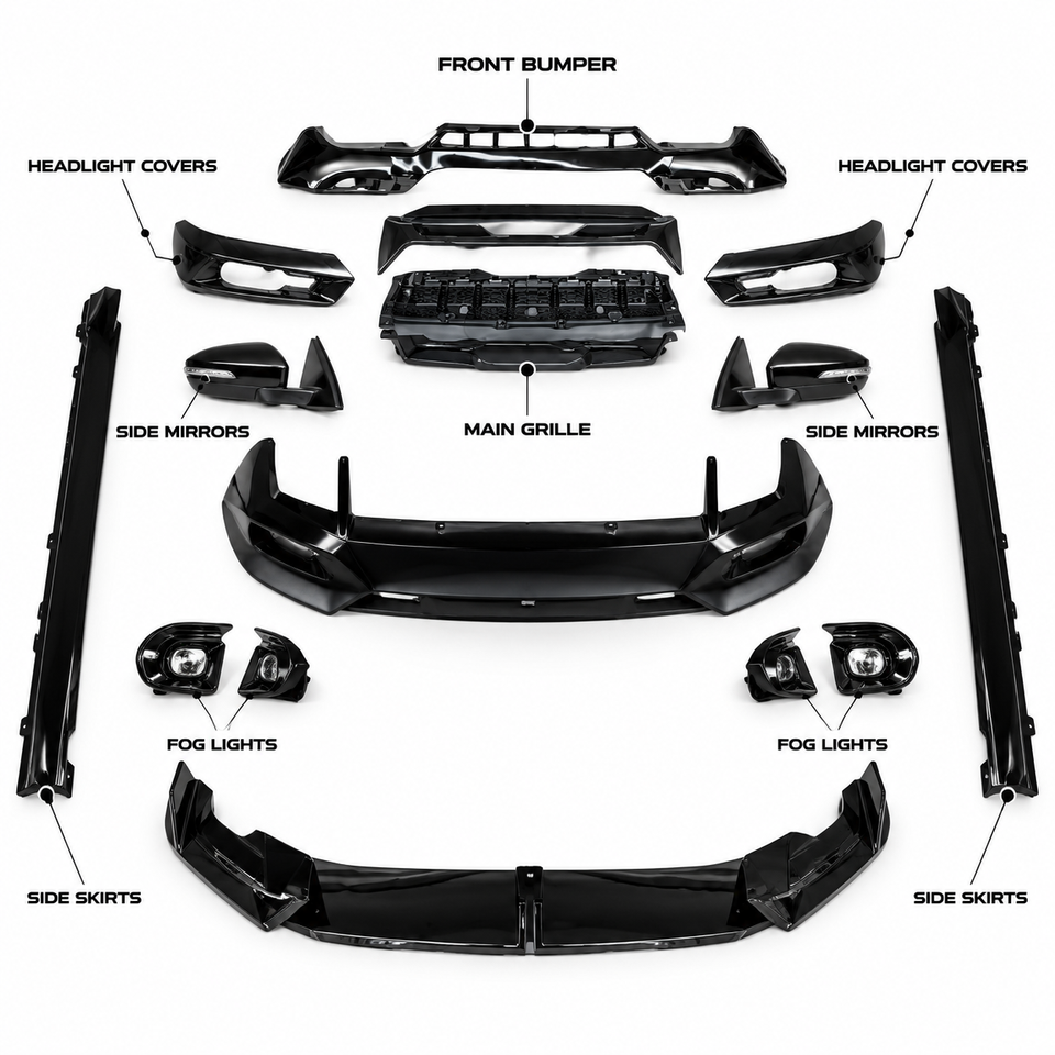 For X3 G01 LCI 2022 to 2024 Black Warrior Aero Kit Splitter Diffuser ...