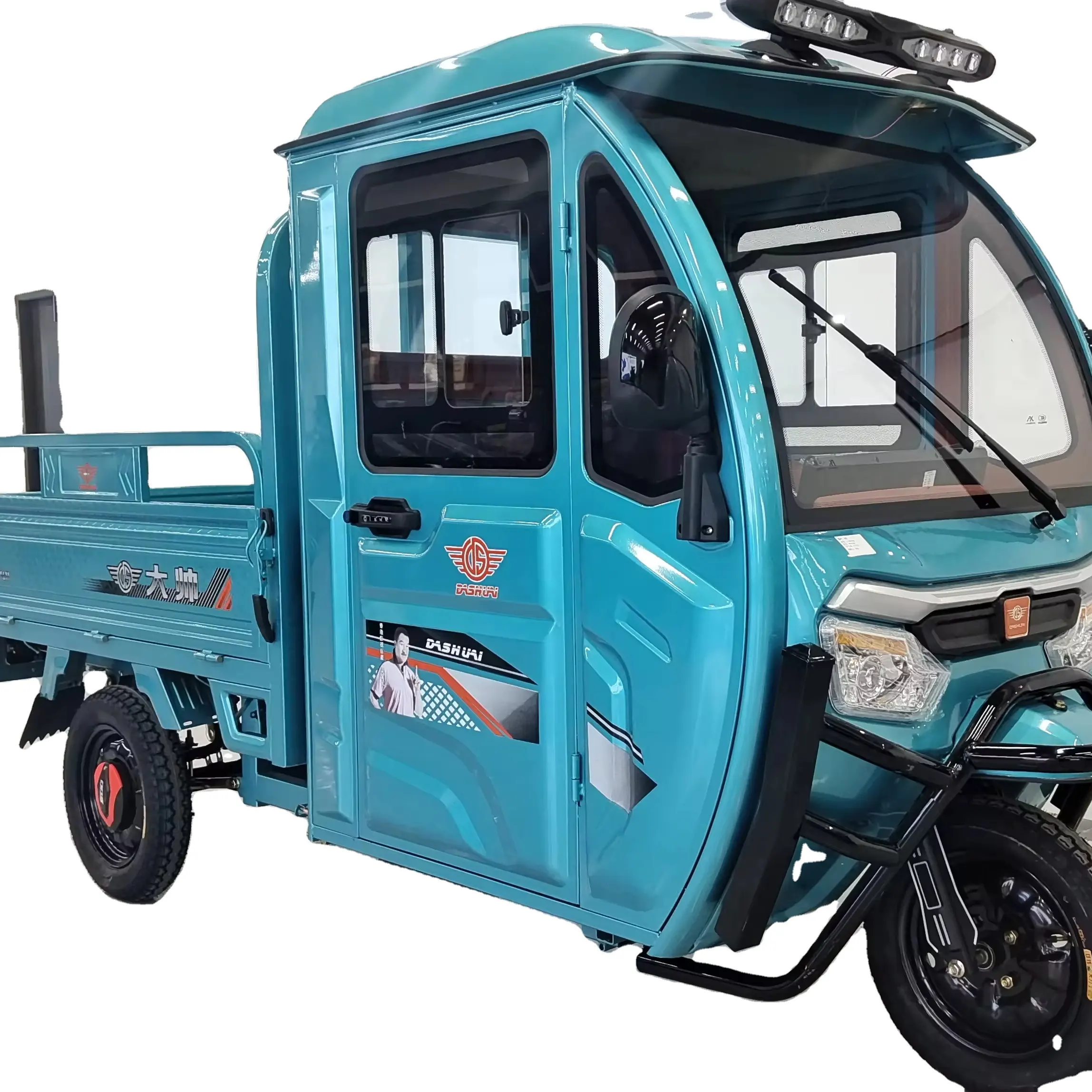 Ladungsdreirad elektrisches Dreirad Tuk Tuk 3-Rad-Fahrzeug mit 1000 W Motor und Ladebett