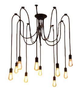 Lampade a ragno Vintage a 10 teste lampadario a filamento Edison Vintage illuminazione a sospensione a ragno a soffitto regolabile fai-da-te - Product Image 1