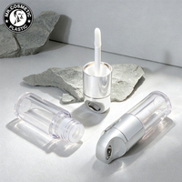 Porte-clés portable mignon 4 ml, brosse cosmétique personnalisée, gloss à lèvres, bouchon à vis, emballage tube personnalisé avec logo imprimé UV/sérigraphie