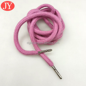 Sweats à capuche pour femmes roses avec coton tressé de 130cm pour cordon de serrage en métal argenté Aglet Tips Cordon de tirage en polyester - Product Image 4