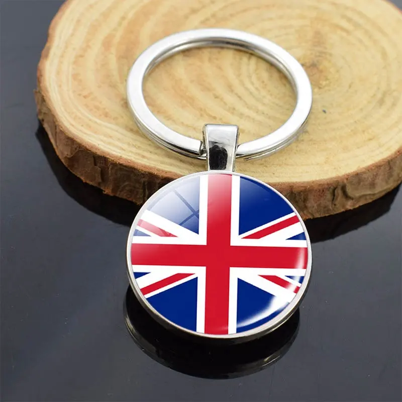 Flag Keychain Ukraine Russia Belgium UK Luxembourg Netherlands France Ireland European country flags Double Sided glass Key Ring