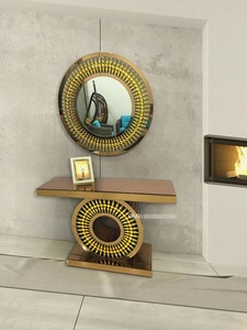 Mesa de consola de cristal de lujo, mueble moderno de diamante con espejo - Product Image 3