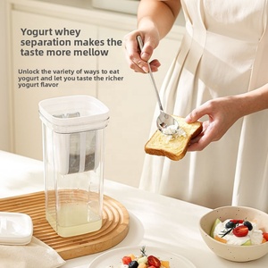 Grande passoire à yaourt à froid grande capacité avec séparateur de moelle de <span class=keywords><strong>fromage</strong></span> en plastique PP et acier inoxydable pour yaourt grec maison - Product Image 5