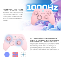 Fantech SHOOTER III WGP13S kontroler Gaming nirkabel, Gamepad efek Hall Multi platform serbaguna desain Pink untuk PC Mobile