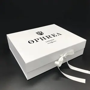 High End Falt bekleidung Geschenk box mit Band Custom Logo Luxus Hochzeits hemden Schuhe Magnet verpackung Box Baby kleidung