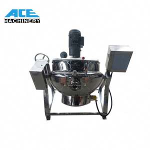 Marmite de cuisson industrielle électrique à gaz Ace 100-500L en acier inoxydable, machine à bouilloire à double enveloppe <span class=keywords><strong>pour</strong></span> <span class=keywords><strong>la</strong></span> cuisson de confitures, de sauces et de pâtes - Product Image 3