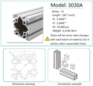 Produsen China Profil T-slot <span class=keywords><strong>CNC</strong></span> Aluminium Ekstrusi BS3030A 3.00 inci x 3.00 inci Permukaan Halus # 8204 - Product Image 4