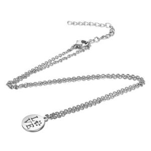 Colgante redondo con letras de amor, collar de pareja con garra de perro - Product Image 3