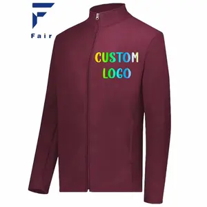 OEM Embroider Logo Men's Recycled Set-in sleeves Open Bottom Micro-lite Fleece Full Zip Jacket