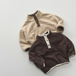 <span class=keywords><strong>Pull</strong></span> en <span class=keywords><strong>polaire</strong></span> à col roulé pour garçons, filles, bébés et enfants, nouvelle arrivée automne-hiver, style coréen Mori, tout-aller, chaud et léger - Product Image 4
