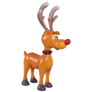 Estatua de ciervo de Navidad personalizada de Reno de dibujos animados de fibra de vidrio de tamaño real para centro comercial, edificio de Hotel, decoración de vacaciones - Product Image 2